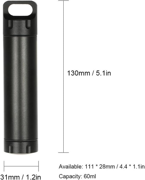 Portable Survival Waterproof Pill Container - Outdoor Capsule Seal Bottle Holder Case EDC Emergency Tool (Grey)
