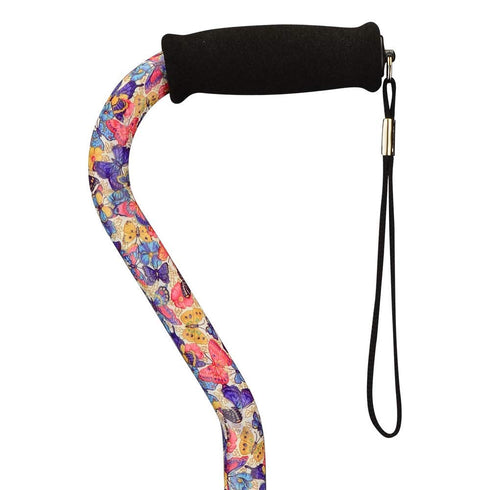 Offset Nova Joy Designer Quad Cane for Seniors - Unisex Adjustable Lightweight Walking Aid with Foam Handle, Wrist