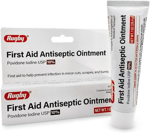 Major Pharmaceuticals Povidine Iodine USP First Aid Ointment, 3 Count for Cuts, Scrapes, Burns