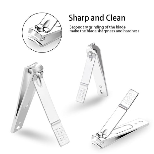 ZIZZON Manicure Pedicure Kit, Nail Clippers Set of 12Pcs with Luxurious Travel Case, Black