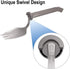 Set 4, Rehabilitation Advantage Swivel Spork Utensil of Angled Eating Utensils with Rotating Head for Easy Gripping