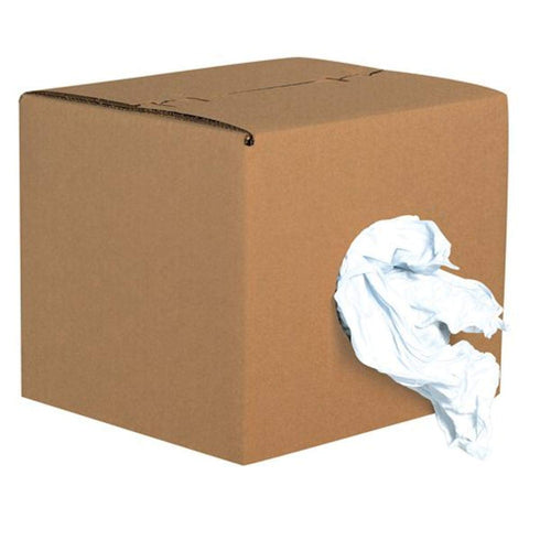 SNBR102 Box of Rags, Reclaimed Knit, 10 Lbs, White