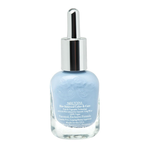 Nailtopia Plant-Based Chip Free Nail Lacquer, Non Toxic, Long-Lasting Polish - Bali Baby (Powder Blue, 0.41oz)