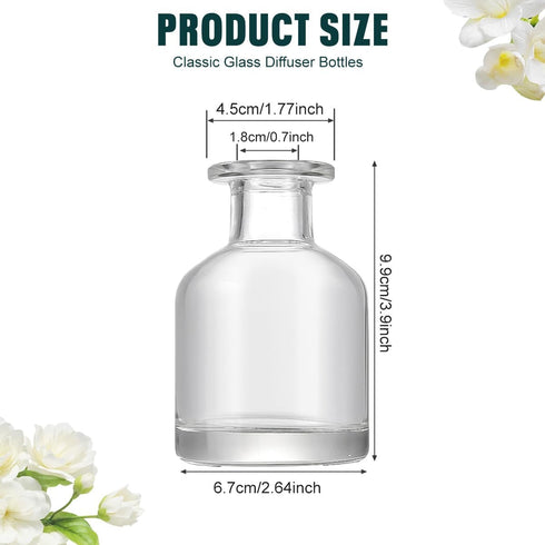 UPSTORE 150ml/5oz Sets Empty Glass Diffuser Bottle Diffuser Jars Aromatherapy Storage Container Fragrance Accessories