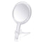 Double Sided Hand Held Makeup Mirror - 1x & 7X Magnification with Adjustable Stand, Clear