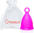 Peachlife Ring Menstrual Cup with Loop Pull Tab Handle, Silicone Reusable for 10 Years, Medium Size Peachcup