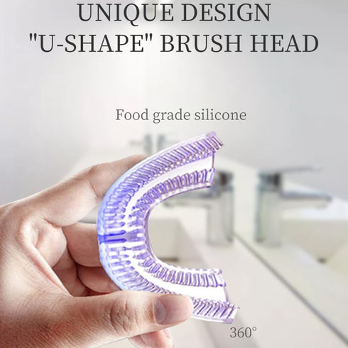 Automatic Toothbrush U Shaped for Adults - 360° Ultrasonic U-Electric Toothbrush, Wireless Charging, Waterproof IPX7