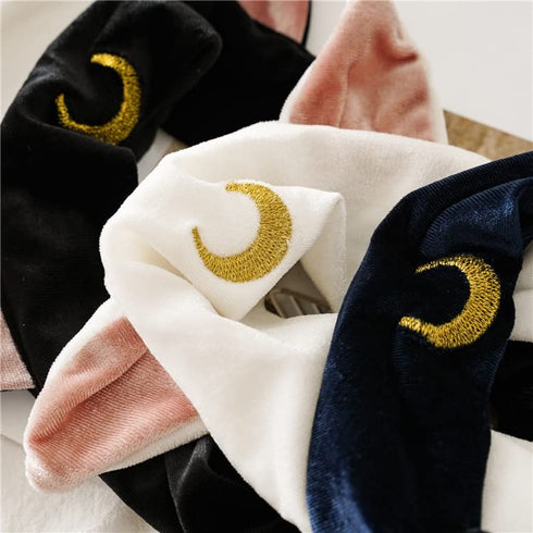 Ziper Cute Cat Usagi Moon Cosmetic Hairband - Shower Headband, Blue