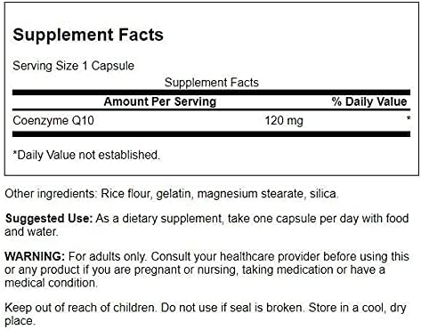 Swanson CoQ10 - Helps Promote Heart Health, Energy Support, & Aids Overall Cardiovascular System Health - Helps Maintain Coenzyme Q10 Supplement - (100 Capsules, 120mg Each)