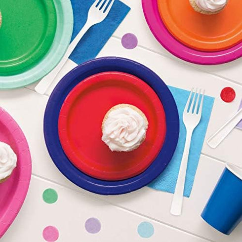 Lovely True Navy Blue Solid Round Dinner Plates - Vibrant 9" (Pack of 16) - Sturdy & Stylish