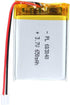 3.7V 650mAh 603040 Lipo Battery Rechargeable Lithium Polymer Ion Battery Pack with PH2.0mm JST Connector
