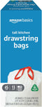 Amazon Basics Tall Kitchen Trash Bags 13 Gallon - Unscented, 10% Post Consumer Recycled Content - 45 Count