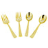 Blue Sky Disposable Gold Serving Spoon and Forks Set, 4 Count for Parties and Events