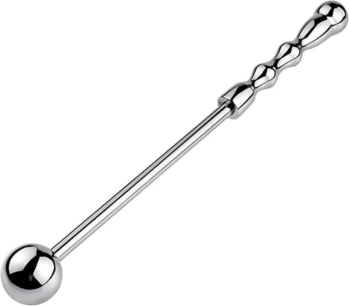 PIDOIM Stainless Steel Dildo Massage Wand, Handheld Anal Probe Metal Anal Butt Plug Masturbation Pleasure Stick Anus