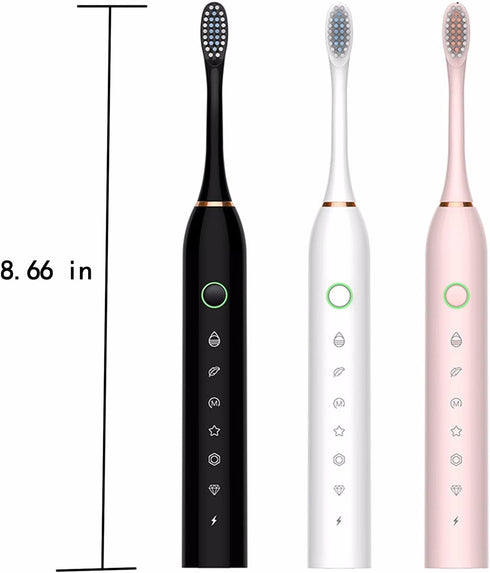 WSYKC Set, 4 6 Rechargeable Electric Toothbrush, Sonic Toothbrush Brush Heads, Whitening Toothbrush with Cleaning Modes