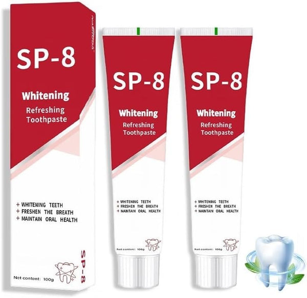 Vitacamy 2Pcs SP8 Toothpaste,SP-8 Probiotic Whitening ToothpasteUltra Whitening,Provides Total Protection for Gums