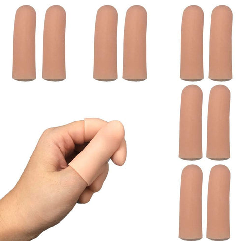 Gel Finger Protectors, Silicone Fingertips Protection for Trigger Finger, Arthritis, and Pain Relief, Nude, Small