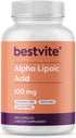 BESTVITE Alpha Lipoic Acid, 100mg, 240 Capsules, No Stearates, Non GMO, Gluten Free