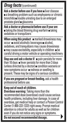 Percogesic Extra Strength Pain Relief Tablets, Acetaminophen & Diphenhydramine, 40 ct (Pack of 1) Aspirin Free