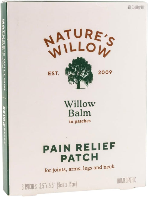Nature’s Willow Fast-Acting Willow Balm Natural Pain Relief Patches, 1-Pack, 6 Patches for Muscle & Joint Pain