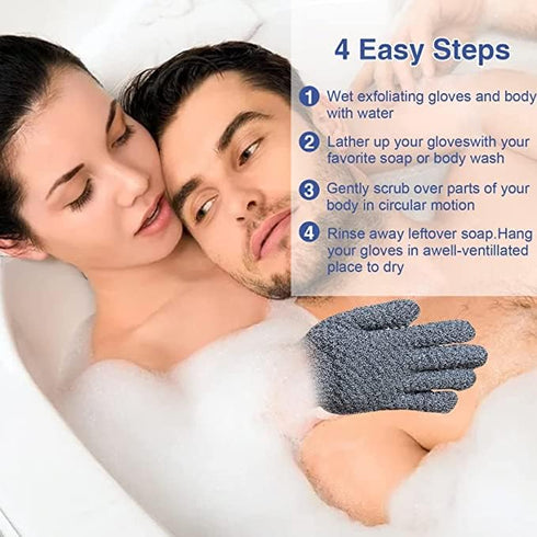 Yiclick 6Pairs Heavy Exfoliating Gloves, Body Scrub Exfoliator for Dead Skin Remover for Men and Women