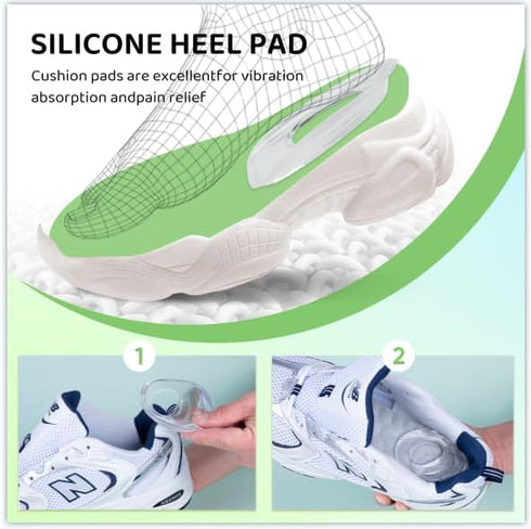 Heel Donut Cushions, Heel Cups, Silicon Insoles, One Size Fits All - 1 Pair