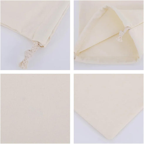 TYLPFH 10pc Package coffee,13x16cm) Cotton Drawstring Storage Bag White Canvas Bags For Candy Gift Pouch Reusable Home