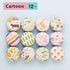 Rarapop 12 Pack Mini Round Reusable Candle Tin Jars with Lids, 20ml Cartoon Travel Empty Container for Lip Balm, Salve,
