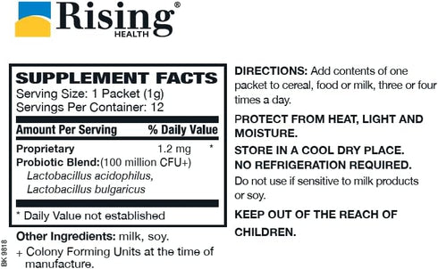 Rising Health - Floranex Granules - Probiotic Dietary Supplements - 12 Packets
