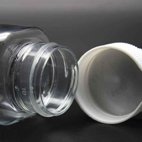 5 Pcs 80ml Empty Plastic Pill Bottles Clear Pill Dispenser Containers Solid Powder Storage Vials Square Liquid Sample Bottle for Crafts