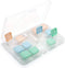 6 Pack Portable Flip Top Contact Lens Case Holder with Remover Tool Tweezers and Solution Bottle