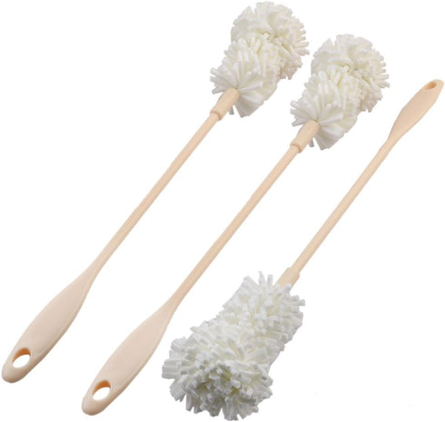 uxcell Sponge Head Long Handle Detachable Milk Bottle Tea Cup Glass Cleaning Brush Cleaner, 3 PCS.