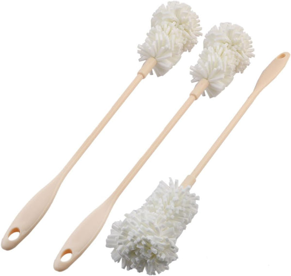 uxcell Sponge Head Long Handle Detachable Milk Bottle Tea Cup Glass Cleaning Brush Cleaner, 3 PCS.