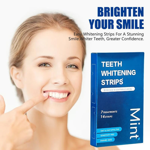 OHOO -14 7-Day 14 Count (Pack 1), Teeth Whitening Strips Strips Treatment Mint Teeth Whitener Kit for Coffee, Wine