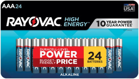 Rayovac High Energy AAA Batteries, Alkaline, 24 Pack
