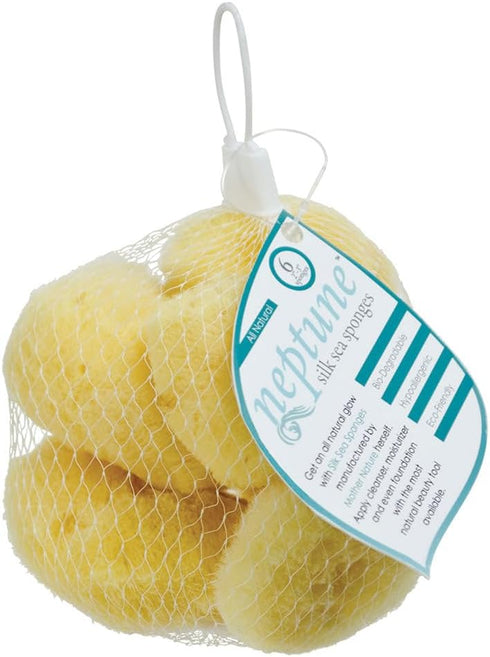 Sea Silk Sponge 6pc Kit, Hand Cut Small Sponges for Cosmetic Use and Facial Cleansing
