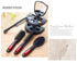 Set of 5 Professional Salon Hair Combs, Hair Cutting Brushes, Hairdressing Styling Tool Mirror and Holder Stand
