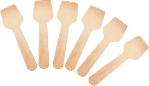 Mini Wooden Spoons - 4 inch Disposable Birchwood Ice Cream Dessert Spoons, 200pcs, Biodegradable Compostable