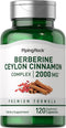 Piping Rock Berberine with Ceylon Cinnamon Complex, 2000 mg, 120 Vegetarian Capsules, Non-GMO, Gluten Free