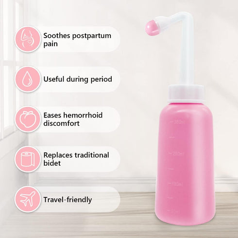 Peri Bottle for Postpartum Care, 12 OZ Upside Down Perineal Bottle for Recovery and Cleansing After Birth