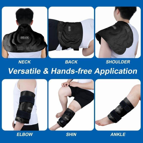REVIX 20" XXXL Large Gel Ice Pack for Knee, Pain Relief Wrap for Swelling, ACL, Knee Replacement, 2 Packs