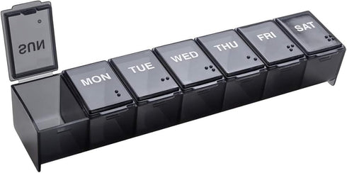 EZY DOSE Weekly (7-Day) Pill Case, Medicine Planner, Vitamin Organizer, Supplement Container, Travel Friendly, Large