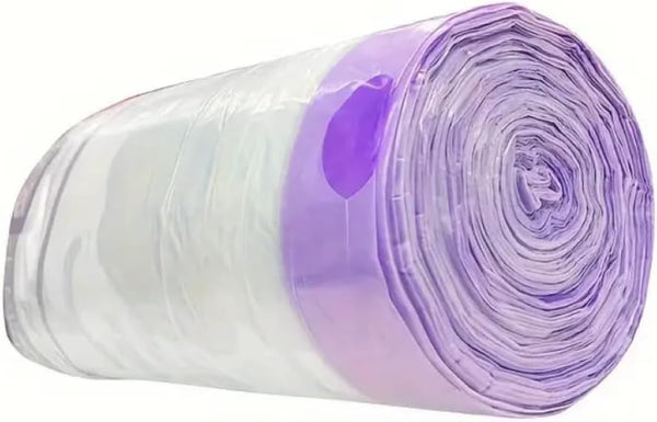 8 Gallon Lavender Scented Drawstring Trash Bags, 90 Count (1 Pack), White