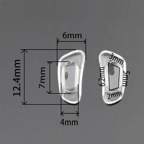 12.4mm D Shape Eyeglass Nose Pads, 5 Pairs Push-in Soft Silicone Nose Pieces for Glasses, Anti-Slip for Eyeglasses