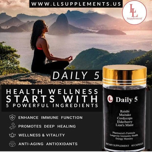 Daily 5 with All Purposes Antioxidants Dietary Supplement | The Pharmacist's Formulation Mushroom Complex