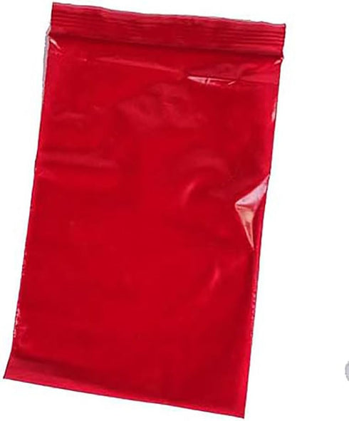 4" X 6" Reclosable Zipper Bags, 2-mil Red, Qty=100