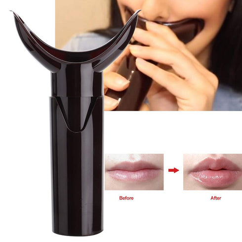 Portable Lip Plumper Device, Lip Vacuum Suction Tool for Manual Enhancement, Dark Red Beauty Accessory