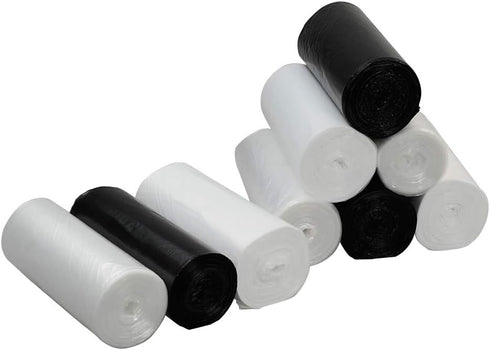 Small Garbage Bags, 3 Gallon, 225 Count, Black, Clear and White