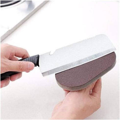 1 Pcs Emery Sponge Brush Eraser Cleaner, Rust Cleaning Tool, Kitchen Tool Sink Pot Bowl Scrubber with Handle Grip