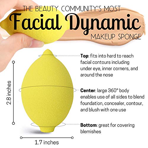 Thirsty Lemon Makeup Sponge by Ally Things Beauty | Yellow Lemon Shaped Makeup Blender for Liquid Foundation